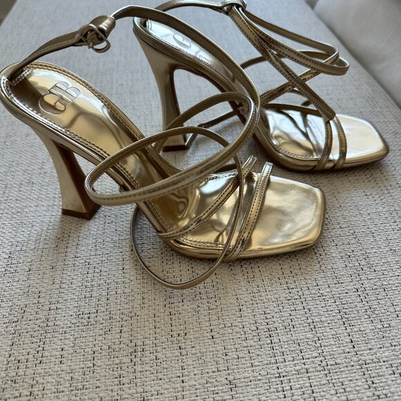 Gianni Bini Golden-Hour Metallic Strappy Ankle Strap Dress Sandals - Picture 7 of 9